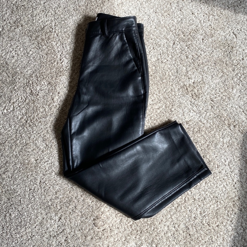 Babaton Black Faux Leather Pants